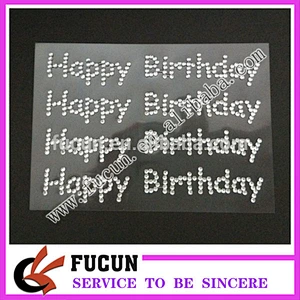 customized party self adhesive pearl rhinestone embellishment stickers for wedding invitation