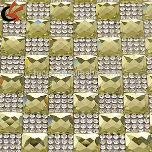 40*24cm hot fix crystal rhinestone mesh for shoe decoration