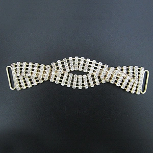 High Quality Twist Design 8 Rows SS16 Silver Rhinestone Crystal Bikini Connector