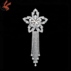wholesale wedding sparkly sew on Tassels Rhinestone  Applique