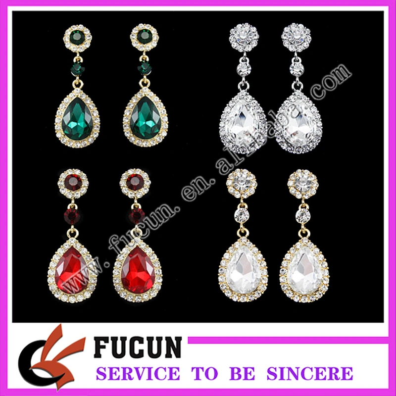 2017 fashion jewellery crystal zircon ladies earrings