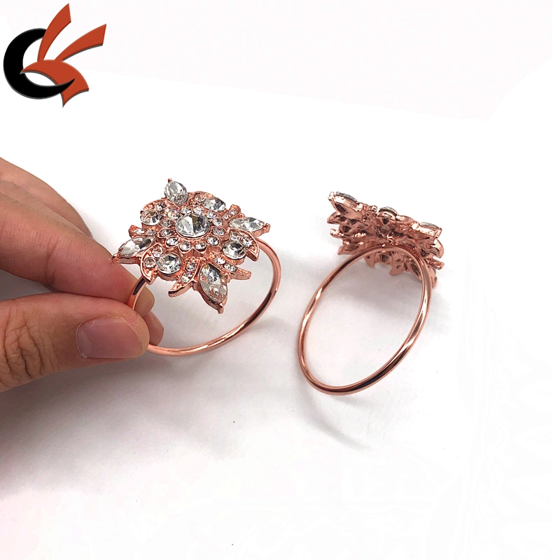 hiqh quality fashion wedding table decor bling supplies rose gold napkin ring