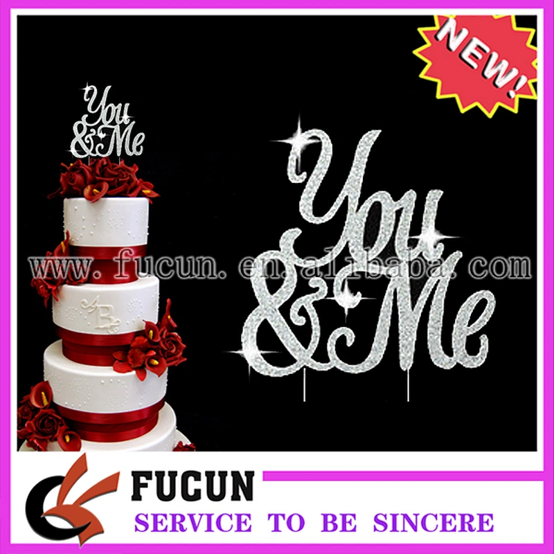 cake centerpiece rhinestone YOU & ME cake topper