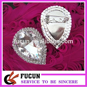 Classic Teardrop Rhinestone Crystal Silver Tone Wedding Bridal Cake Brooch Pin