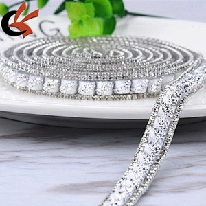 hot fix strass strip iron on crystal mesh trim for clothing shoes buckle