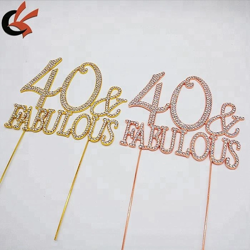 40 & FABULOUS Crystal Rhinestone Cake Topper
