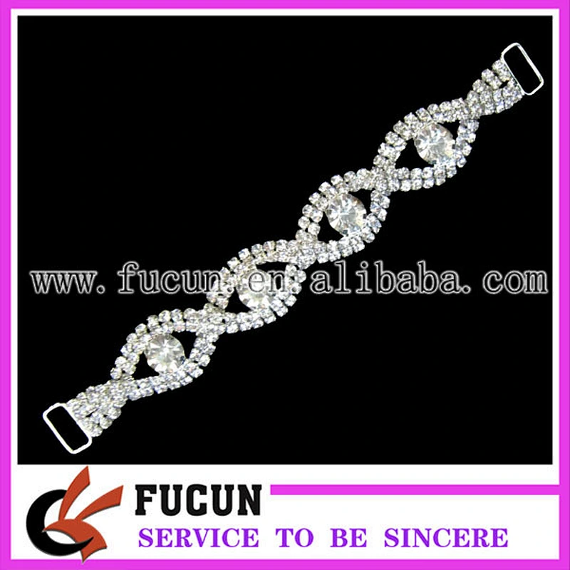 bulk metal buckles sew on glass and rhinestone connector for bikini