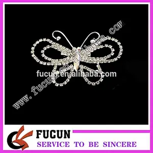 fashion jewelry metal alloyed butterfly style rhinestone crystal brooch