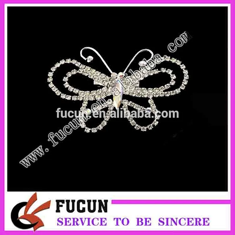 fashion jewelry metal alloyed butterfly style rhinestone crystal brooch