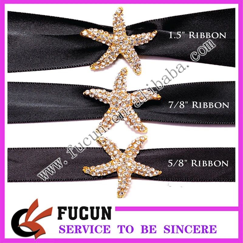 Mini plating gold clear starfish rhinestone brooch