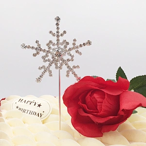 wedding christmas graduation party occasion christmas crystal snowflake cake toppers