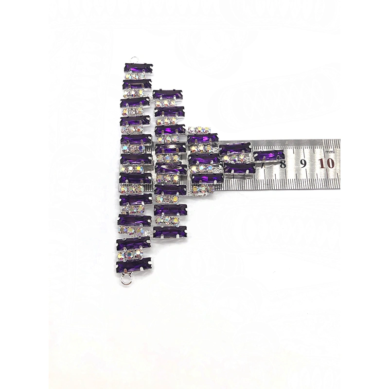 wholesale shinning purple rhinestone cyrstal appliques for bikini decoration