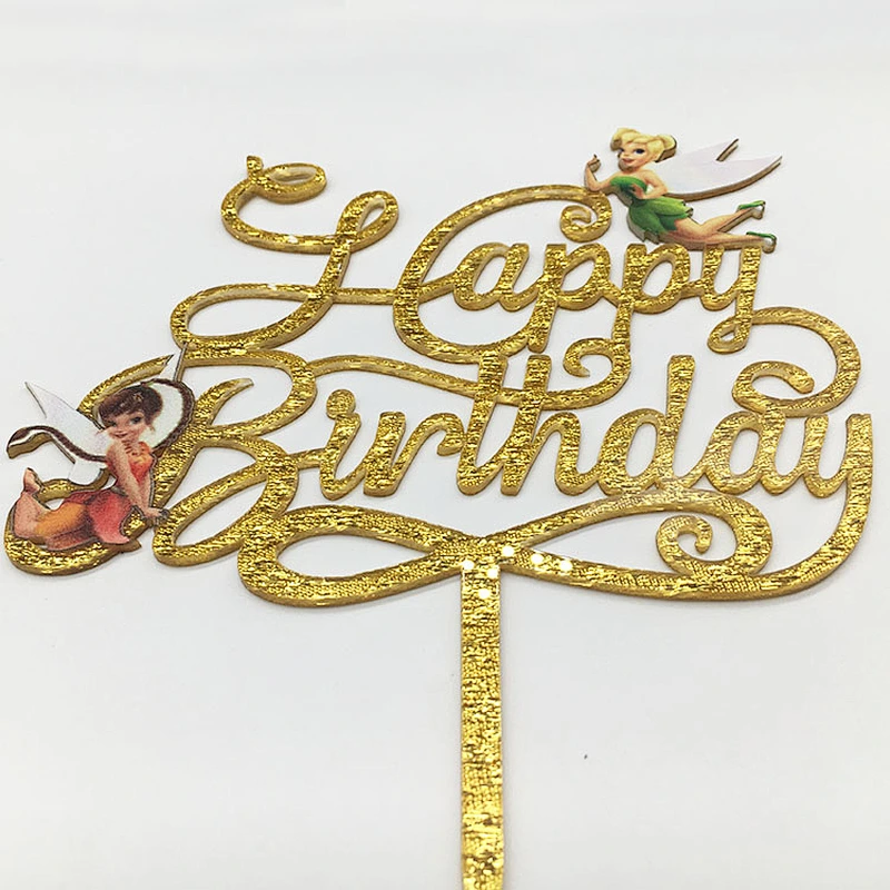 Customized acrylic gold glitter happy birthday cake topper Wholesale in Amazon