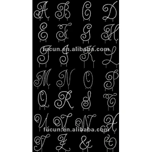 monogram alphabet A-Z rhinestone covered cake topper wedding decoration pick