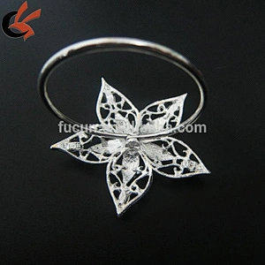 cheap rhinestone flower brooch napkin ring