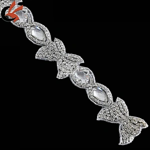 wholesale crystal Crystal Bridal Ribbon Belt Craft Applique