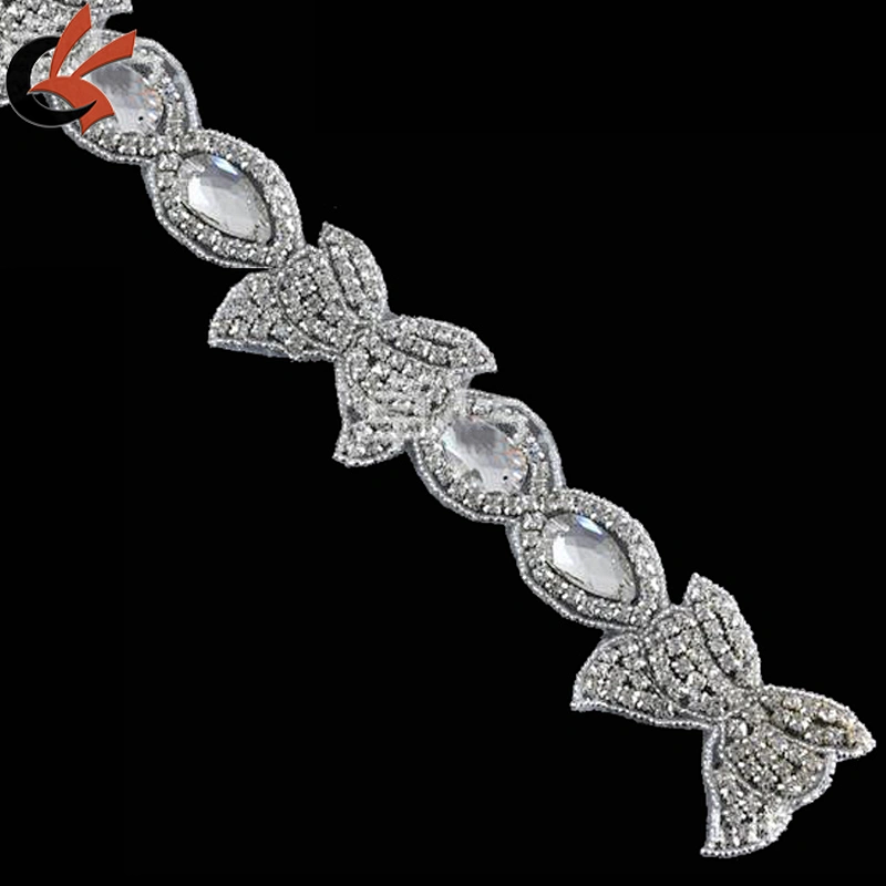 wholesale crystal Crystal Bridal Ribbon Belt Craft Applique