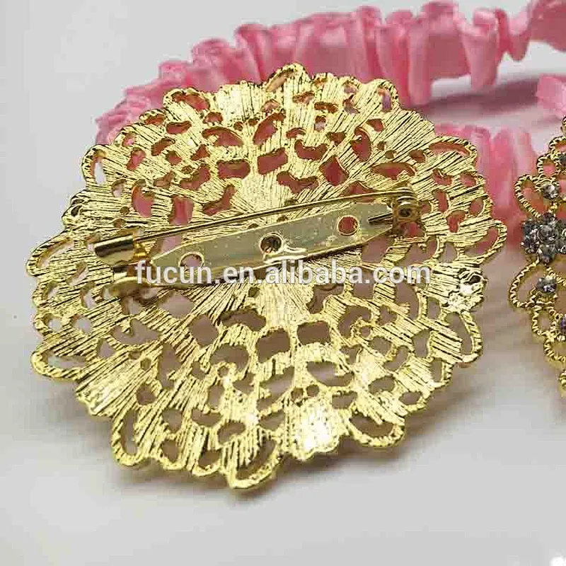 Factory wholesale hot sale gold jewelry crystal bridal wedding rhinestone brooch