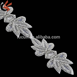 Sew on DIY beaded patch for Bride Wedding Accessories, Evening dress