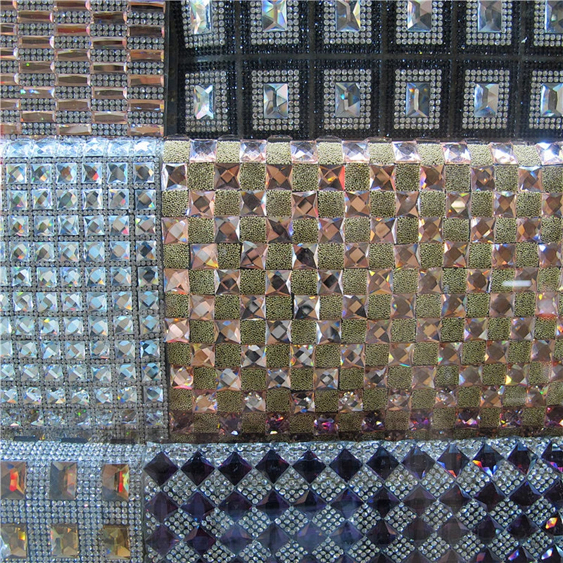 Hot Sale Factory Cheap Price 120*45cm crystal hot fix rhinestone mesh sheet for garment shoes bags