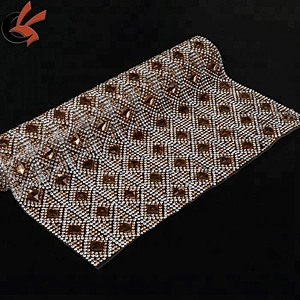 whoeslae fabric glass strass rolls hot fix crystal rhinestone mesh