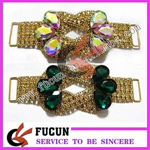 wholesale rhinestone bikini gold connector/bikini connector strass for bracelets swimwear