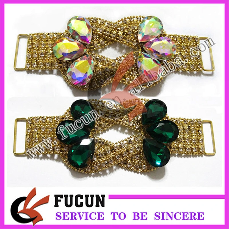 wholesale rhinestone bikini gold connector/bikini connector strass for bracelets swimwear