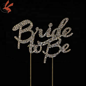 Bride to Be Cake Topper Gold Bling Bridal Shower Cake Toppers