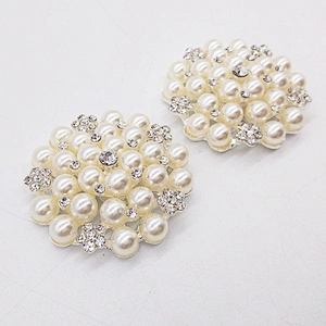 New wholesale ivory pearl crystal rhinestone shoe clip