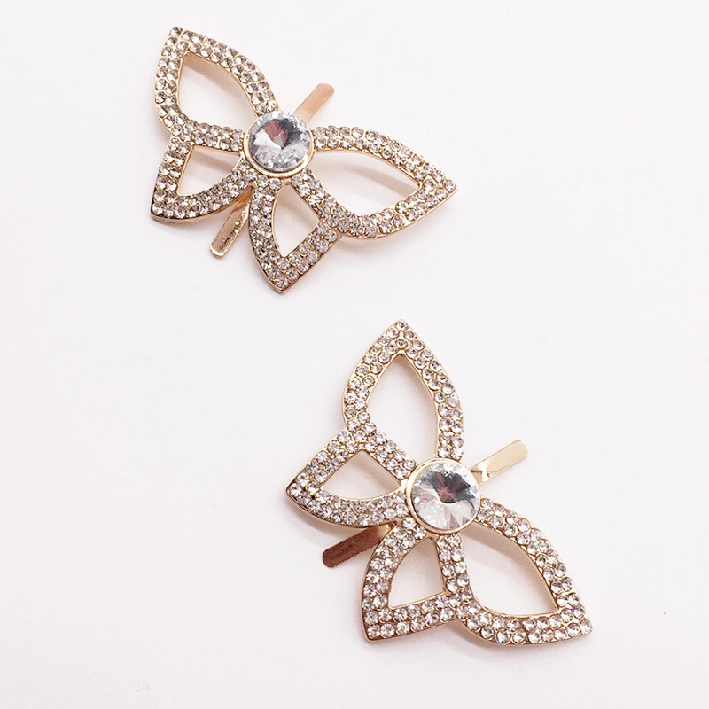 custom rhinestone butterfly shape shoes buckle accessories