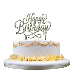 New Hot sale Baking decorating glitter acrylic birthday cake topper