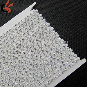 10 Yards 2mm Crystal Rhinestone key lime Plastic Base Look Banding Chain Trim
