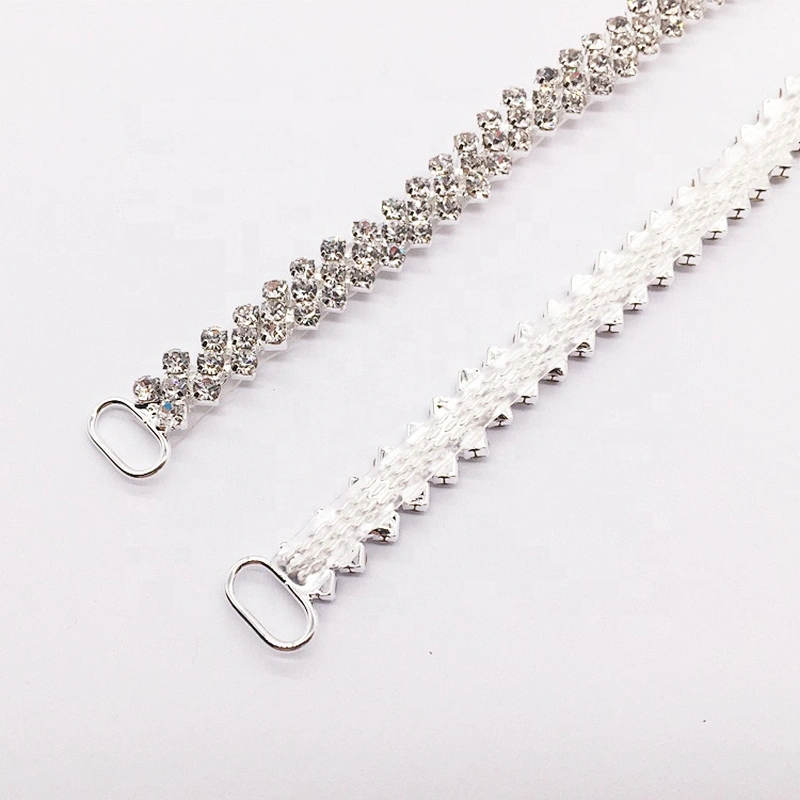 Charm rhinestone upper swimwear accessories silver crystal connector for bikini