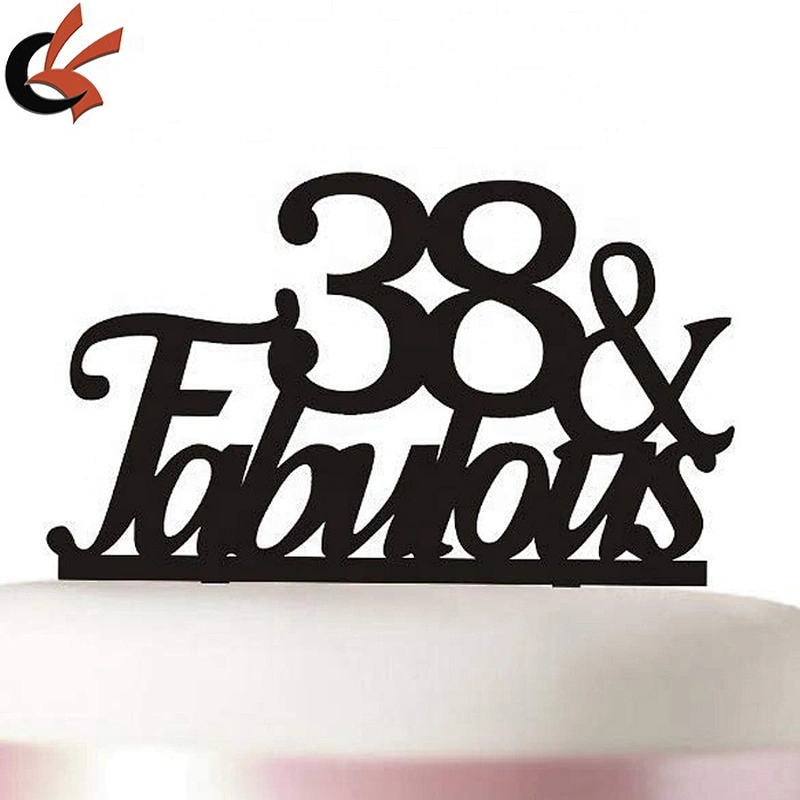 Birthday Party Decorations personalized 18 & Fabulous Black Acrylic Cake Topper