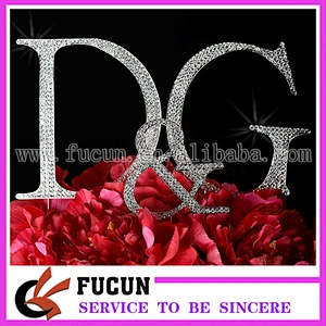 wholesale wedding mongram D&G rhinestone cake topper