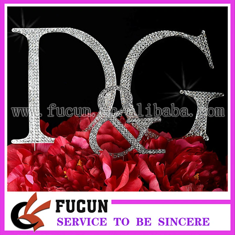 wholesale wedding mongram D&G rhinestone cake topper