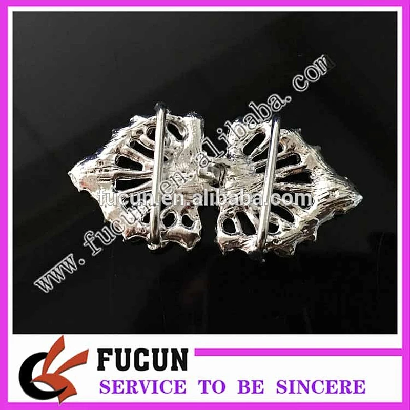 2017 hot sale mental alloyed rhinestone pair Closure Clasp buckle For Wedding Invitation Ribbon