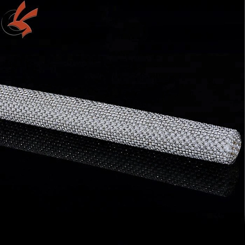 2018 bling hot fix rhinestone pearl mesh trimming for garment shoe bag accessories