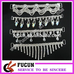 Fashion style Bling gem stone swimwear buckle bikini connector