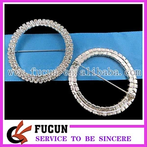 double rows round rhinestone slider buckles for belt decoration