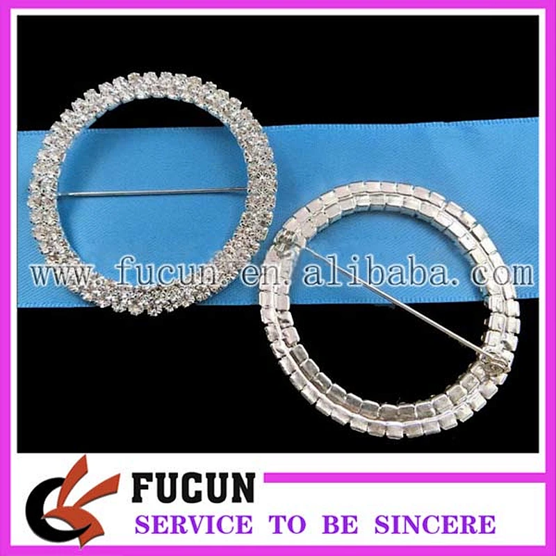 double rows round rhinestone slider buckles for belt decoration