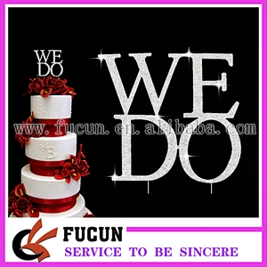 Personalized crystal rhinestone We do wedding vows Cake Topper