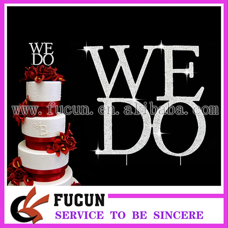 Personalized crystal rhinestone We do wedding vows Cake Topper