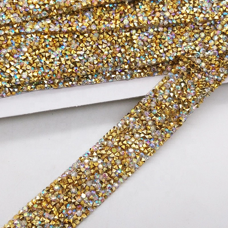 wholesale Iridescent chaton rhinestone crystals on iron-on film  resin trimming