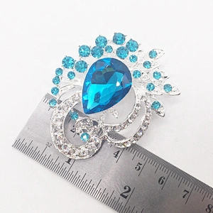 Wedding Bridal Costume African Jewelry Design Big Glass Rhinestone Brooch
