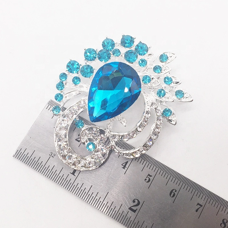 Wedding Bridal Costume African Jewelry Design Big Glass Rhinestone Brooch