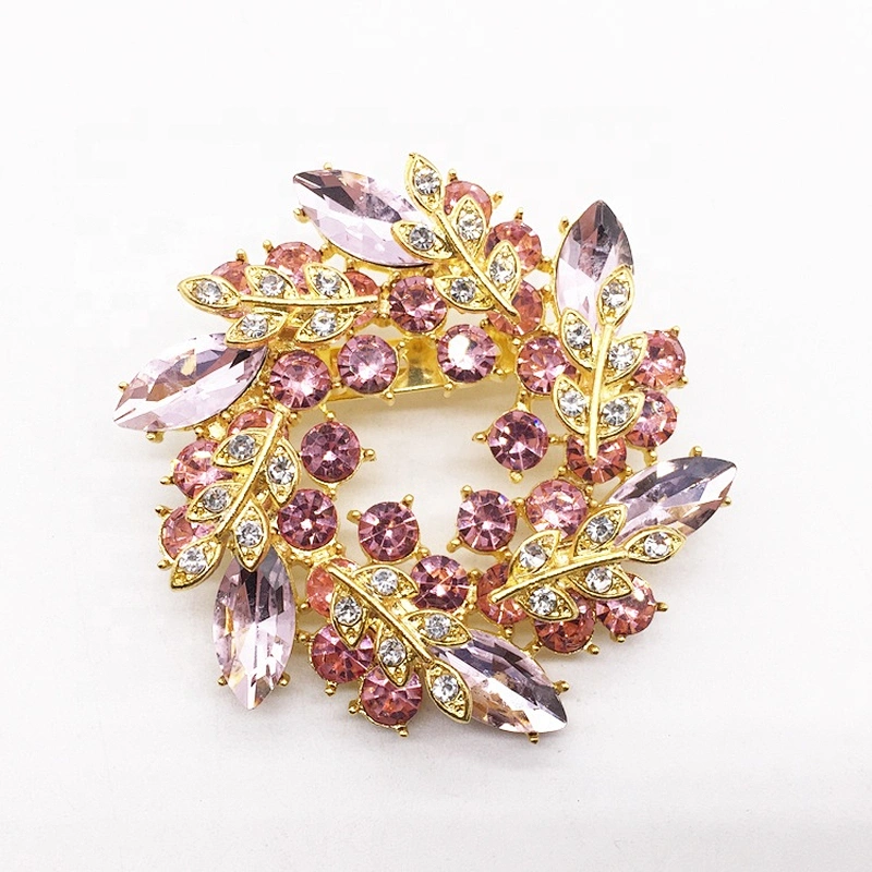 Custom Crystal Glass Jewelry lady shoulder rhinestone brooches wholesale