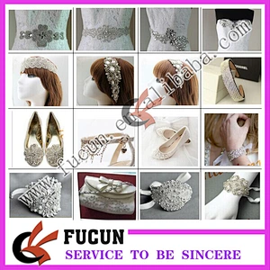Fashion Wedding Rhinestones Applique Trimming/Bridal Sash Embroidery Designs