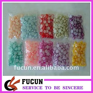 1.5mm,2mm,3mm,4mm half round loose flatback plastic acrylic bead pearl
