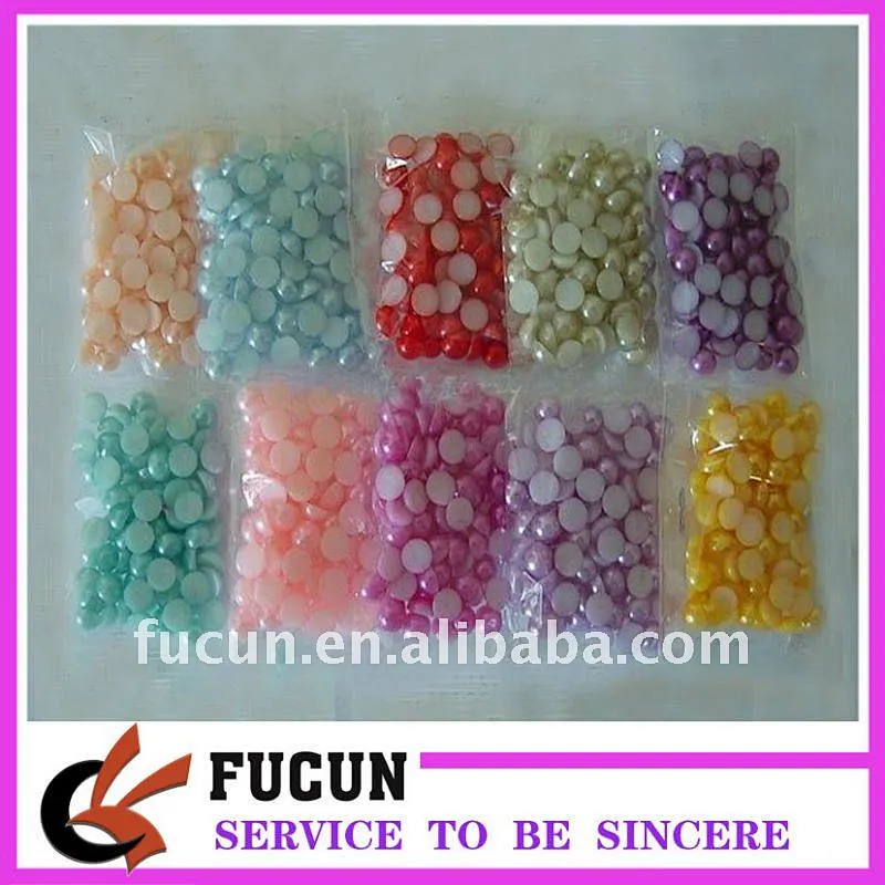 1.5mm,2mm,3mm,4mm half round loose flatback plastic acrylic bead pearl